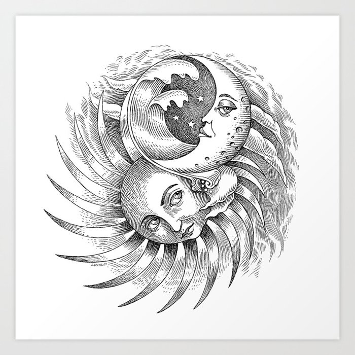 Moon and Sun Art Print