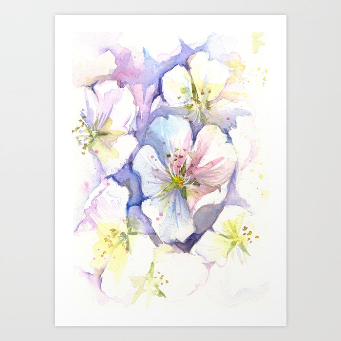 Cherry Blossoms Flowers Spring Floral Art Print By Olechka Society6
