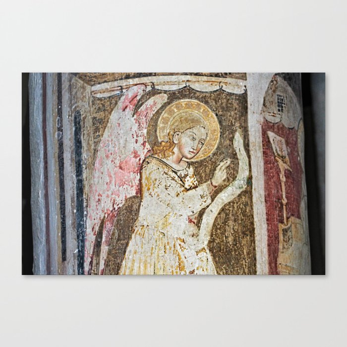 Angel Medieval Fresco Painting Canvas Print