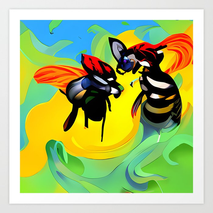 Abstract AI generative ART - Pollinate 8 Art Print