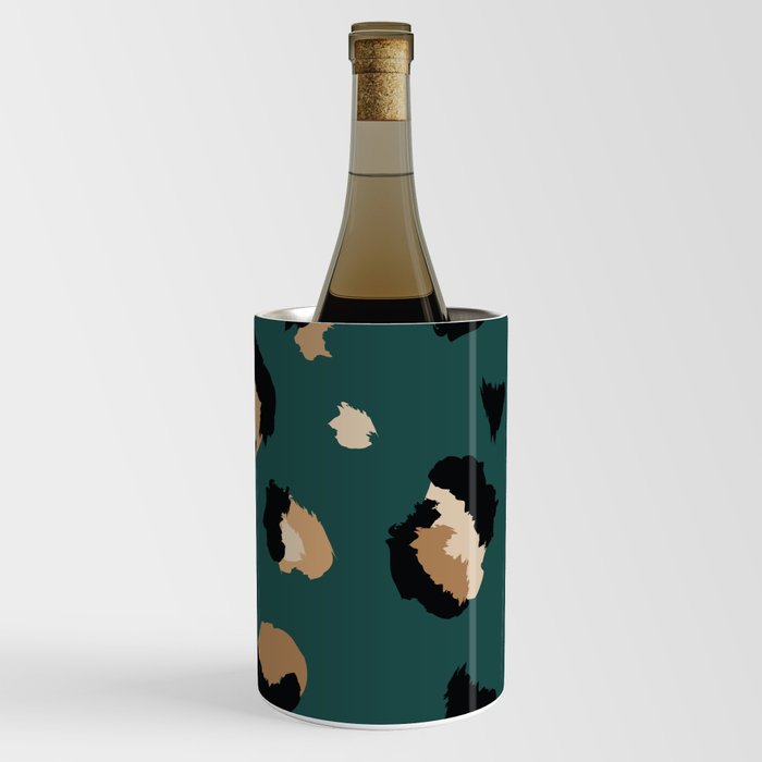 Teal Leopard Print Wine Chiller