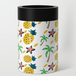Pineapple and Palm Tree Tropical Theme Caribbean   Can Cooler