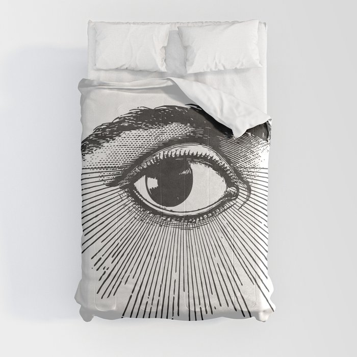 I See You. Black and White Comforter