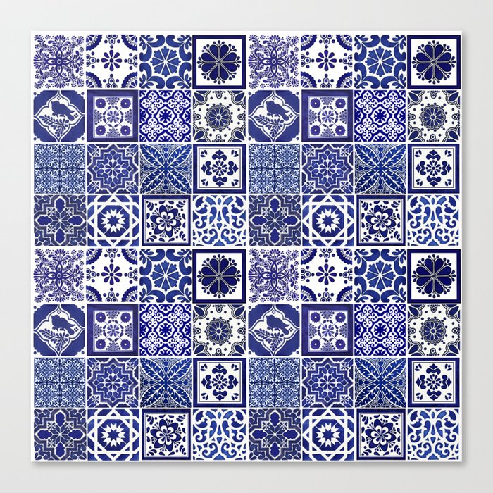 Talavera Tiles Blue Canvas Print