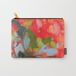 Vermillion Blooms Carry-All Pouch | Red, Redflowers, Painting, Flowers, Lauraleeart, Gallerywall, Floralart, Oil, Pink, Floral 