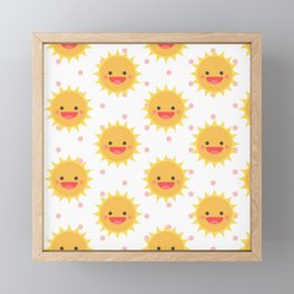 Cute Sun Pattern Framed Mini Art Print