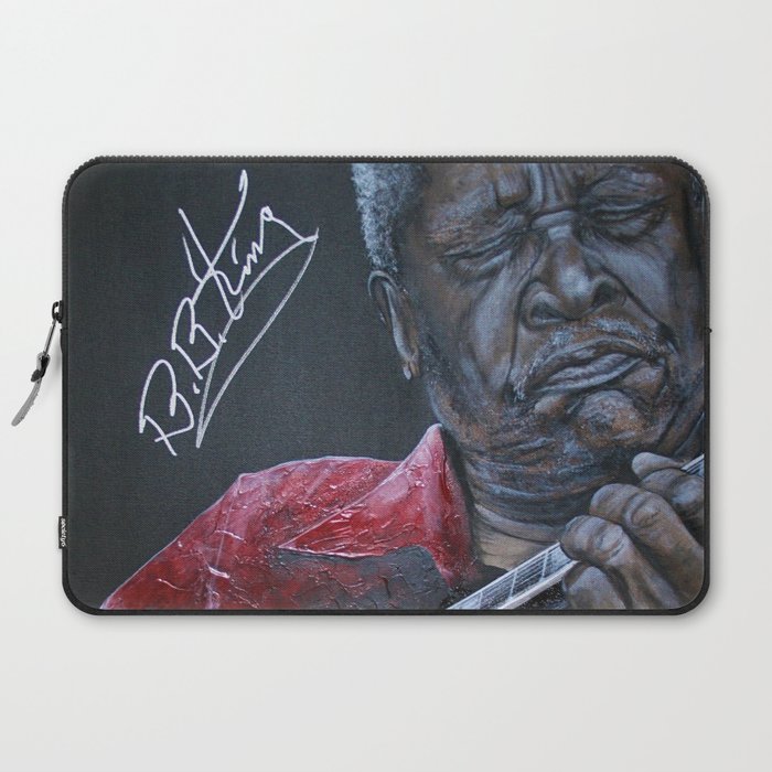 African American Masterpiece, B. B. King Plays New Orleans Guitar Prodigy portrait painting by Nunez Laptop Sleeve