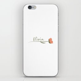 Olivia name on a rose iPhone Skin