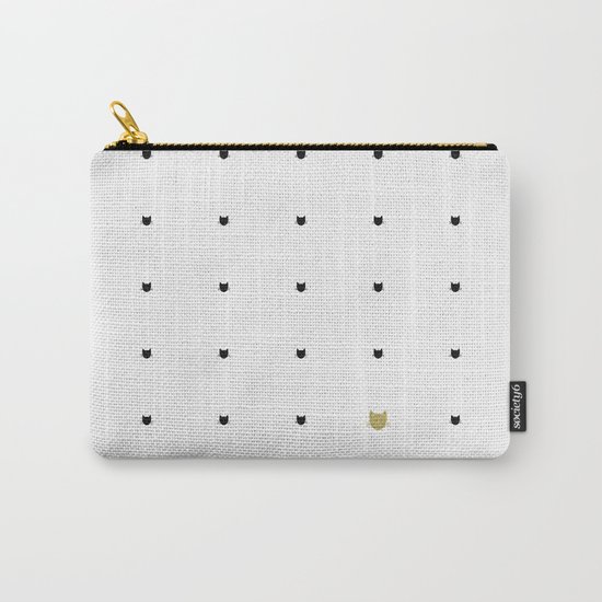 One Golden Cat - White Carry-All Pouch