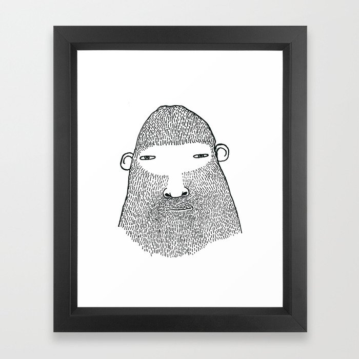 Bigfoot Portrait, Friendly Male Framed Art Print