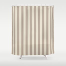 Light Beige & Creamy minimalist neutral colors stripes pattern Shower Curtain