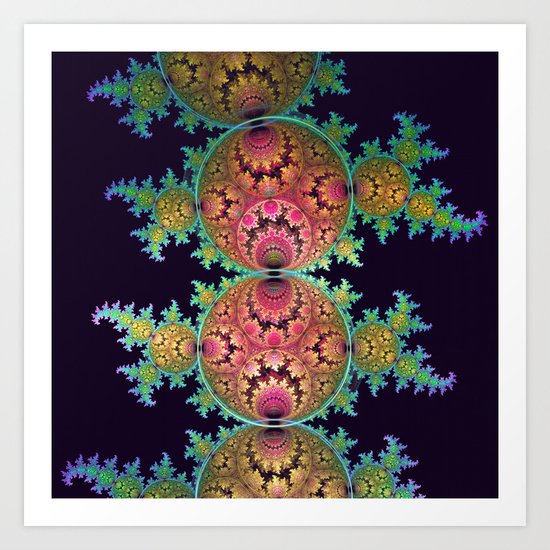Amazing patterns in orbs and dragon spirals Art Print