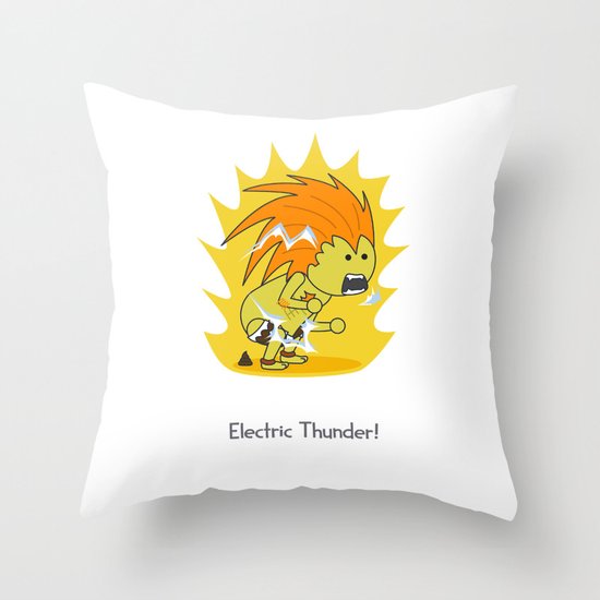 Electric Thunder! Throw Pillow
