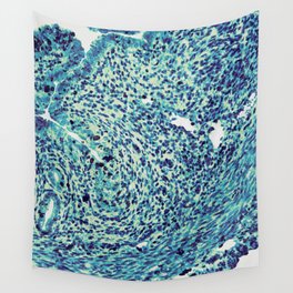 Turquoise Cells | Microscopy Photo by Skye Rain Art Wall Tapestry