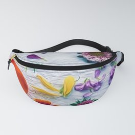 Bouquet of Petals and Flowers Still Life Fanny Pack
