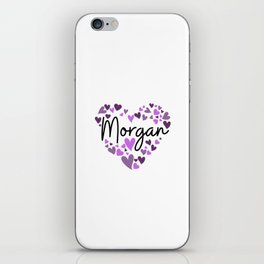 Morgan, purple hearts iPhone Skin