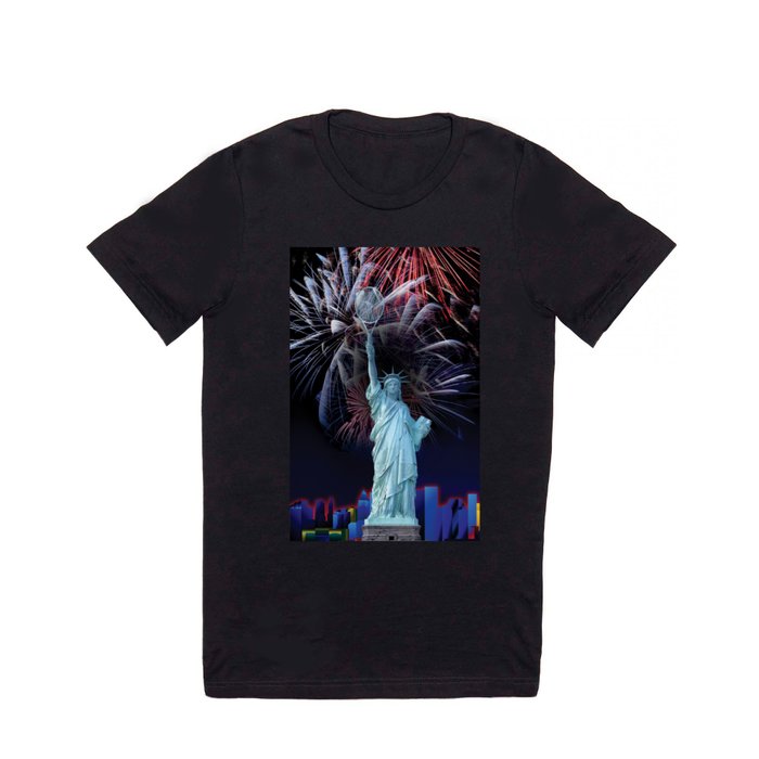 Statue of Liberty with Tennis Racquet Torch T Shirt