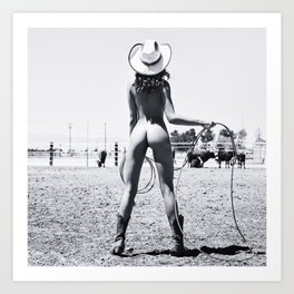 Texan Cowgirl Nude Female Art Print