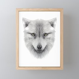 White Wolf Framed Mini Art Print