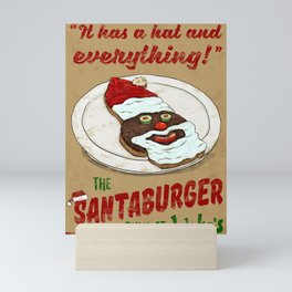 Santa Burger Mini Art Print