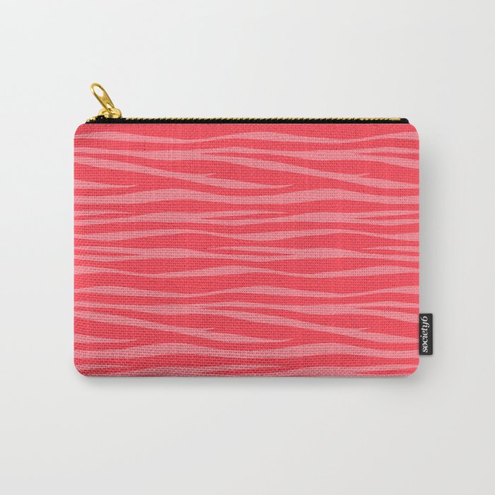 Zebra Print - Coral Macaroon Carry-All Pouch