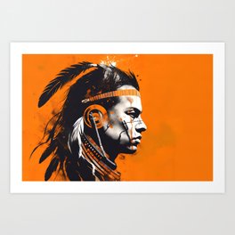 Orange Nativepunk #1 Art Print