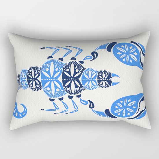 Blue Scorpion Rectangular Pillow