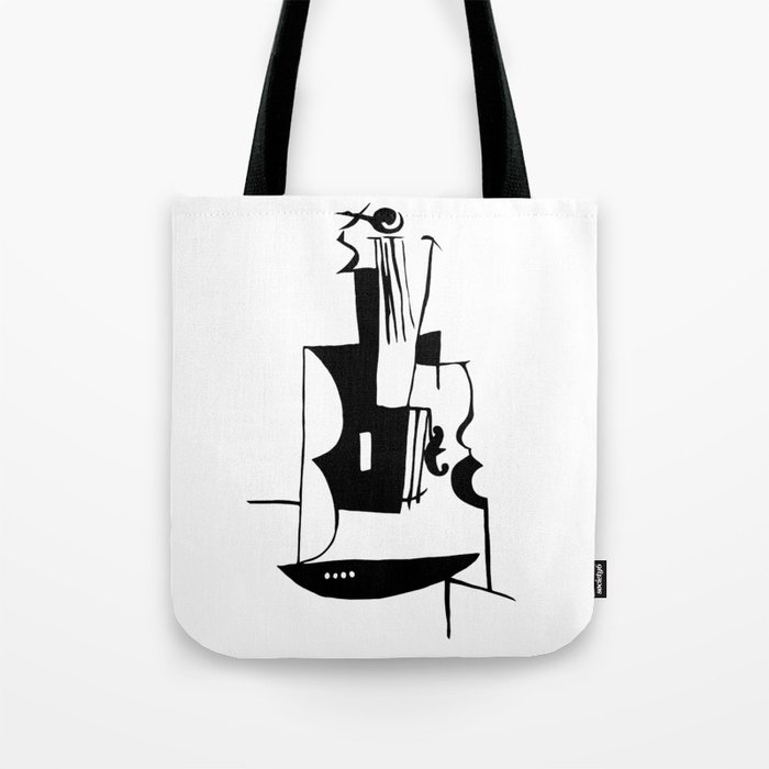 Abstract Black & White Viol Tote Bag