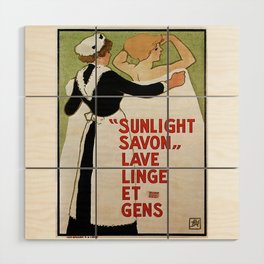 Sunlight Savon - Washing Soap - Vintage Soap Advertising Poster Wood Wall Art