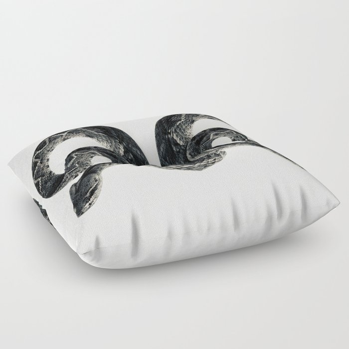 Snake 2 symmetry, collection, black and white, bw, set Floor Pillow