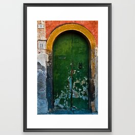 Magic Green Door in Sicily Framed Art Print