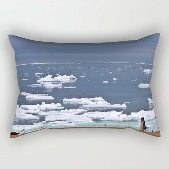 Icebergs on a Calm Sea Rectangular Pillow