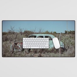 Abandoned Classic Car along old Route 66 in Bard New Mexico Desk Mat