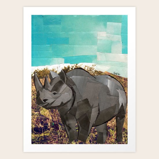 Rhino Art Print