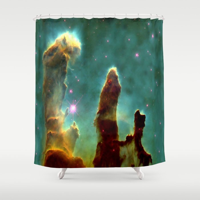 The Pillars of Creation in the Eagle Nebula (NASA/ESA Hubble Space Telescope) Shower Curtain