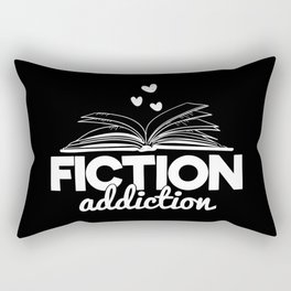 Fiction Addiction Bookworm Reading Quote Saying Book Design Rectangular Pillow
