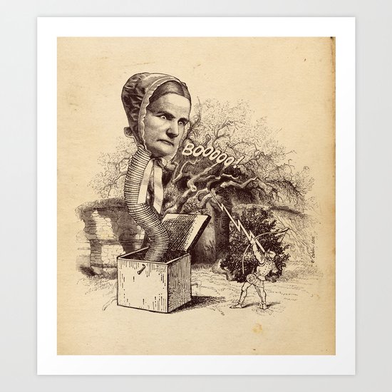 The Striking of the Lasia Monster Art Print