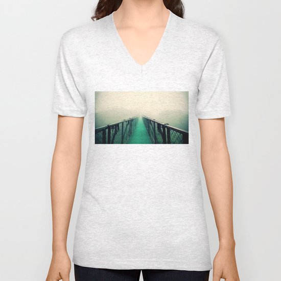 suspension bridge Unisex V-Neck