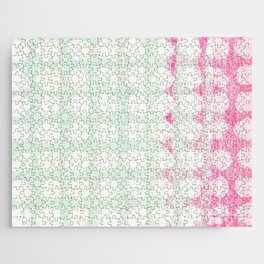 mint green and pink paint dots daubs Jigsaw Puzzle
