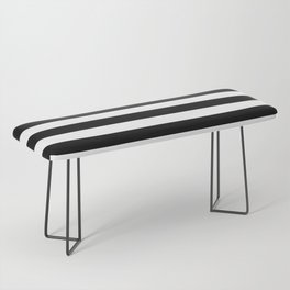 Elegant Black & White Stripes Bench