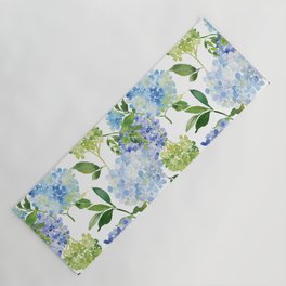 Blue Hydrangea Flowers Yoga Mat