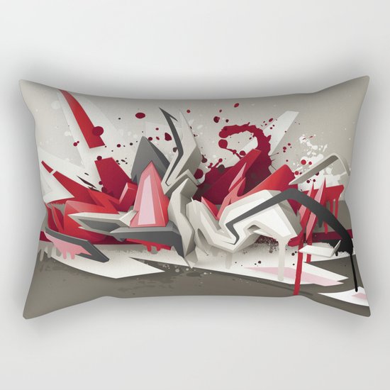 Red Metal Rectangular Pillow