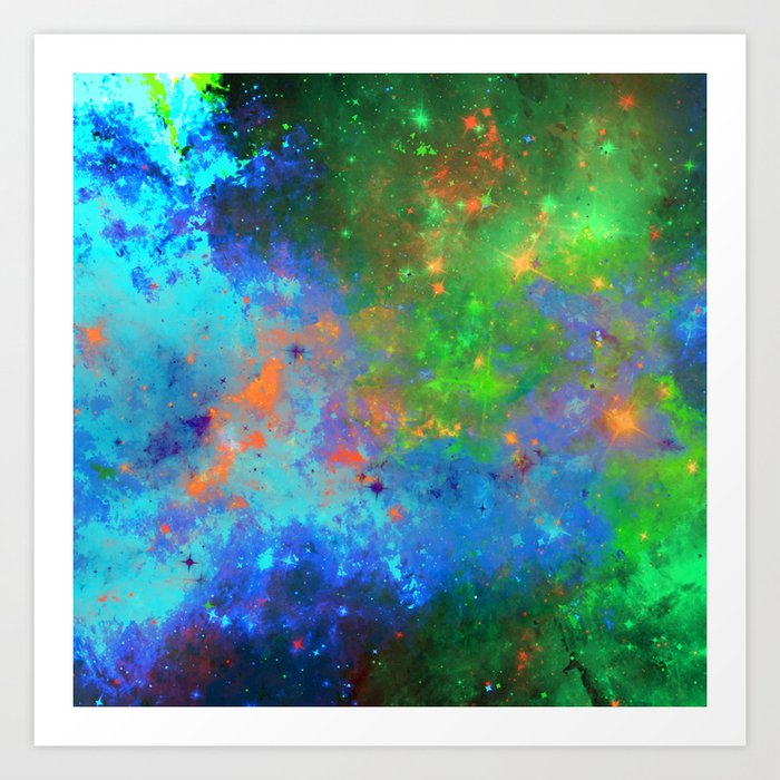 Speed Of Light - Abstract space painting Art Print