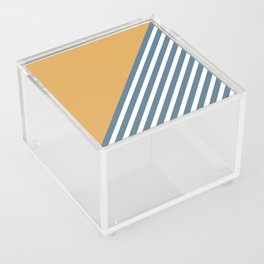 Color Block & Stripes Geometric Print, Yellow, Blue and White Acrylic Box