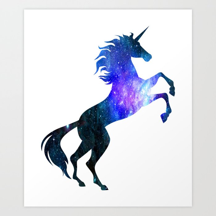 Unicorn Galaxy Symbol Universe Magical Unicorn Art Print By Teepsy