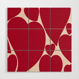 Red Hearts Swirling in Lava Lamp  Wood Wall Art