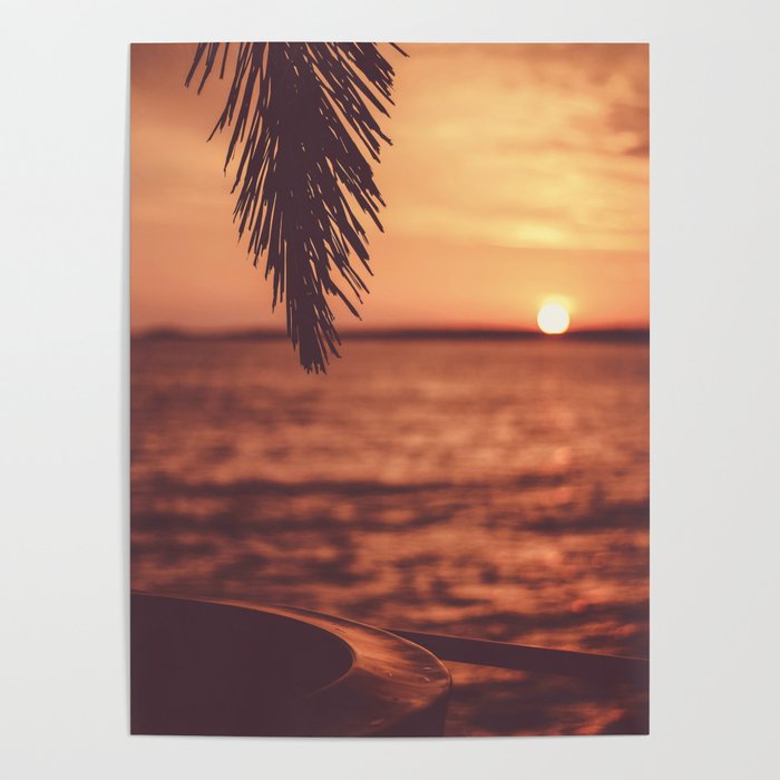 Warm Tropical Summer Sunset (Color) Poster