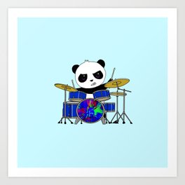 A Drumming Panda Art Print