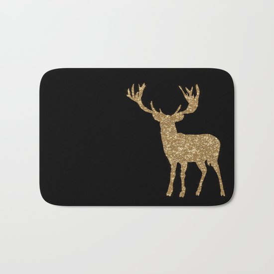 Sparkling golden deer - Wild Animal Animals on #Society6 Bath Mat