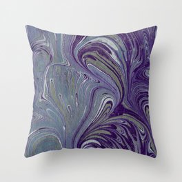 Purple, Blue, & Green Marbled Throw Pillow